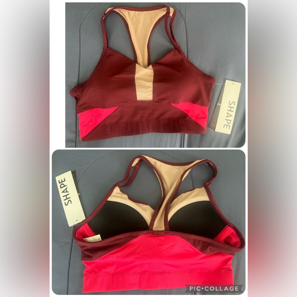 NWT Shape Bolt Sports Bra in Rose/Tawny - Sz Medium